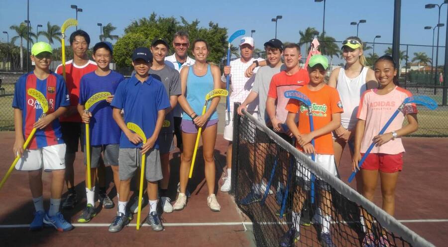 Activa Tennis elite squad — cross-training floor ball